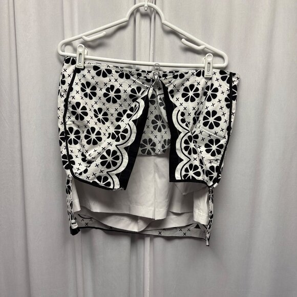 Golftini Skort Womens Sz Large Black White Floral The Masters Golf Tennis Sporty - Picture 3 of 7